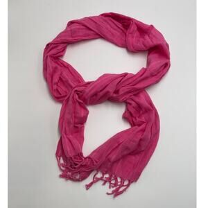 Rubbish Scarf Cotton Pink Fringe 18X72